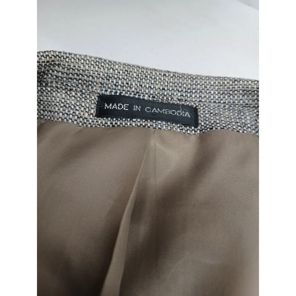 Hunt Valley Mens Blazer Jacket Gray 44R 100% Silk Tweed